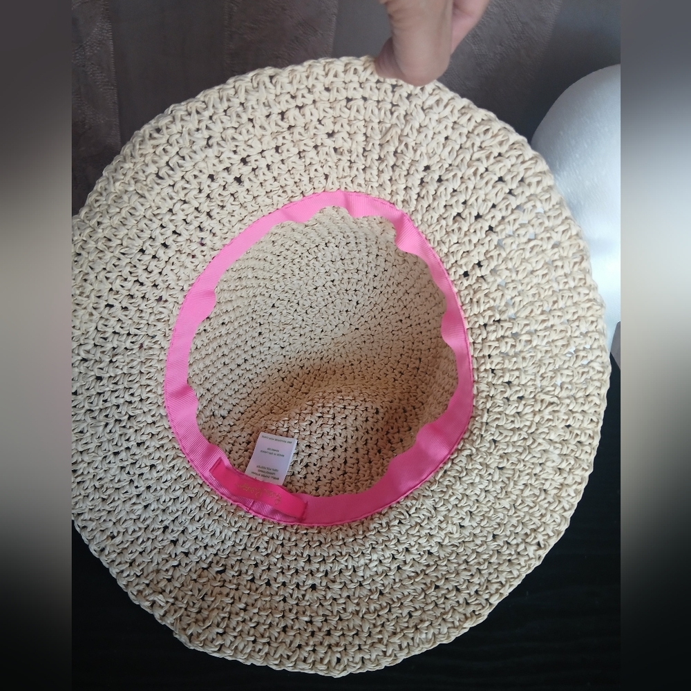 💎 Lilly Pulitzer Tropical Bucket Hat Multi Splash Dance Straw NWOT - Picture 2 of 9